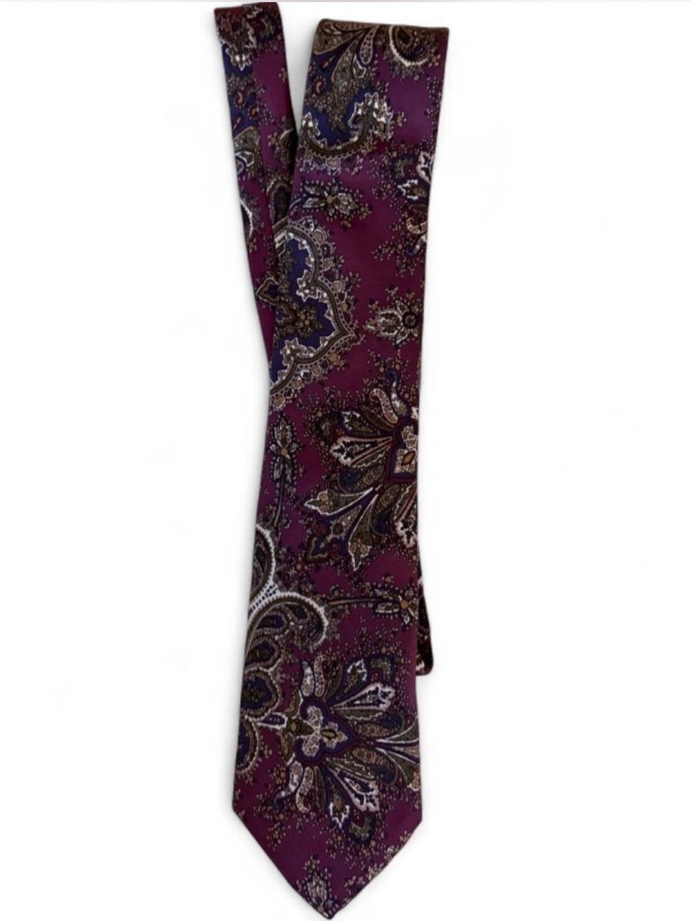 Chaps Plum Paisley Silk-Look Tie